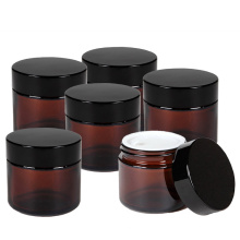 10ml 15ml 30ml 50ml 100ml 200ml amber cosmetic container cream glass jar with plastic lid